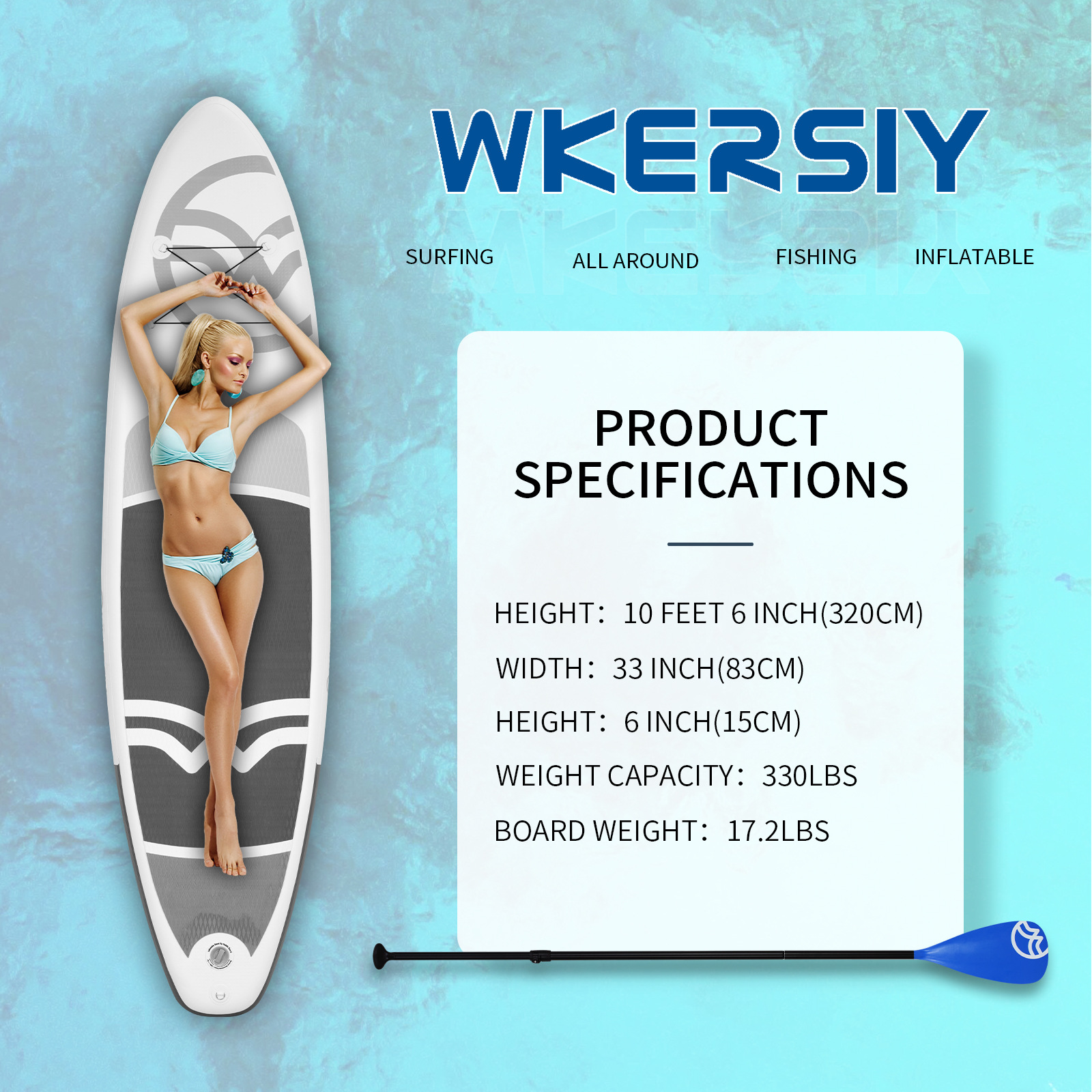 Inflatable surfboard SUP paddle board water yoga paddle board portable stand up paddling board full set
