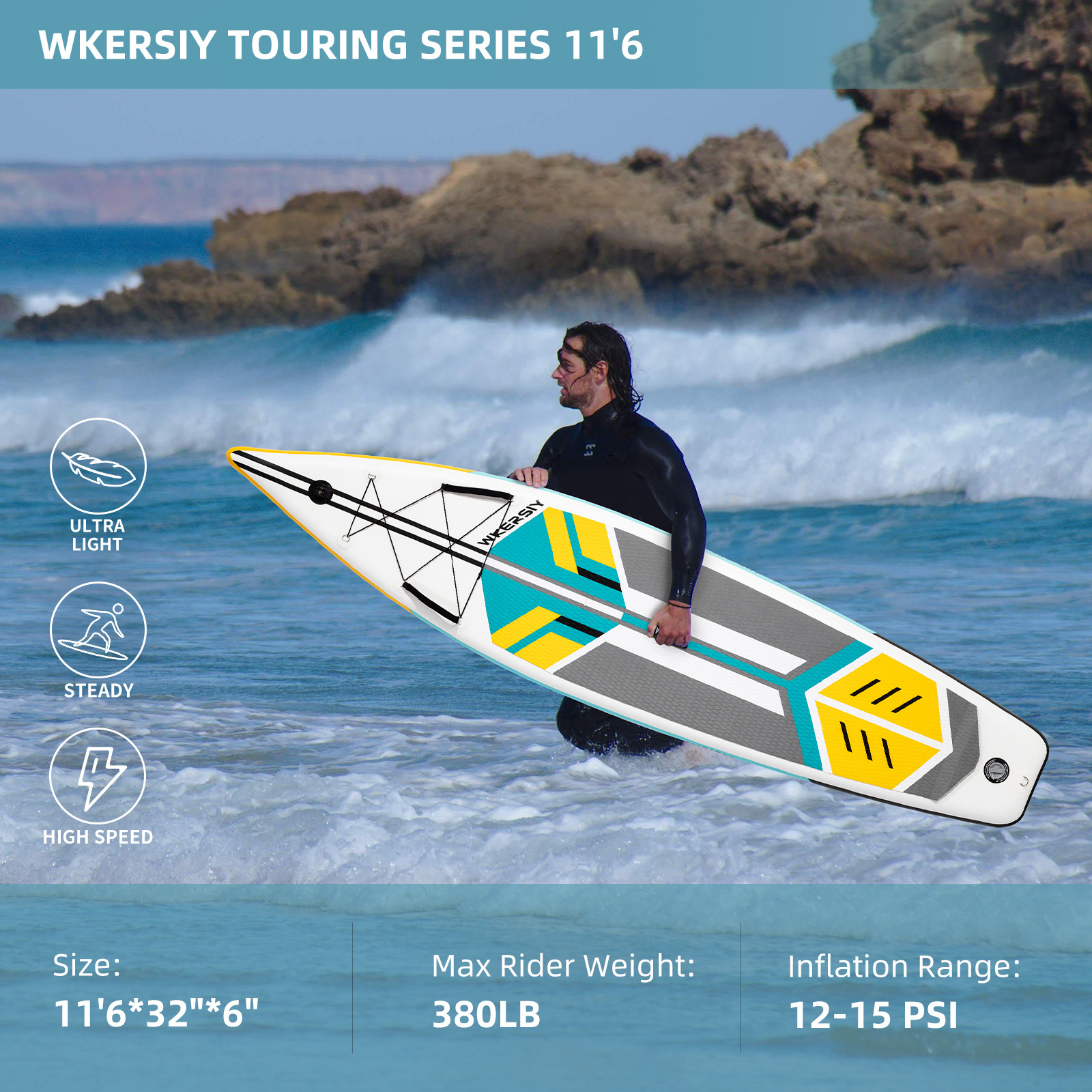 350cm inflatable surfboard SUP paddle board travel paddle board portable stand up paddling board full set