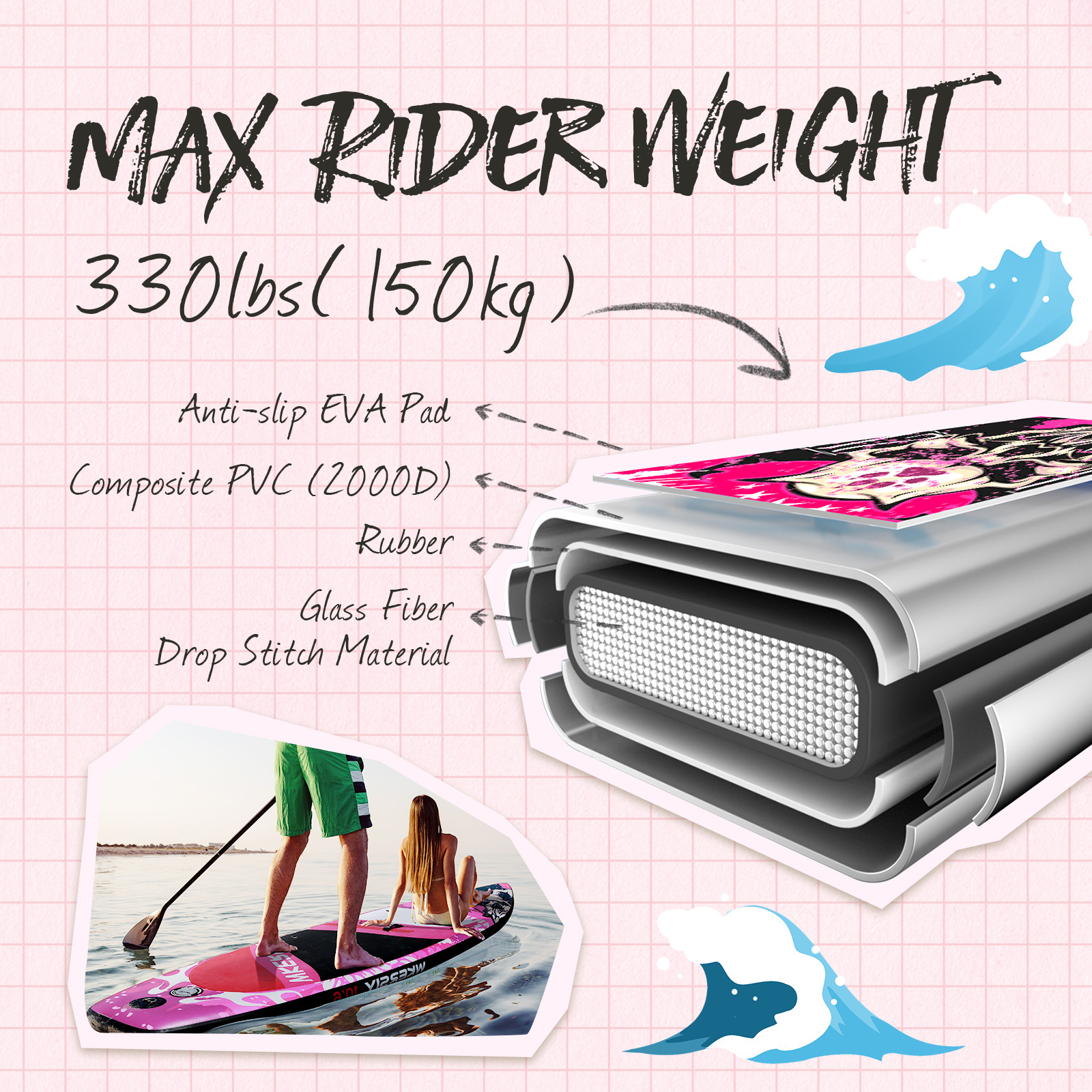 Outdoor inflatable paddle board new inflatable surfboard paddle board hot selling stand up paddle board