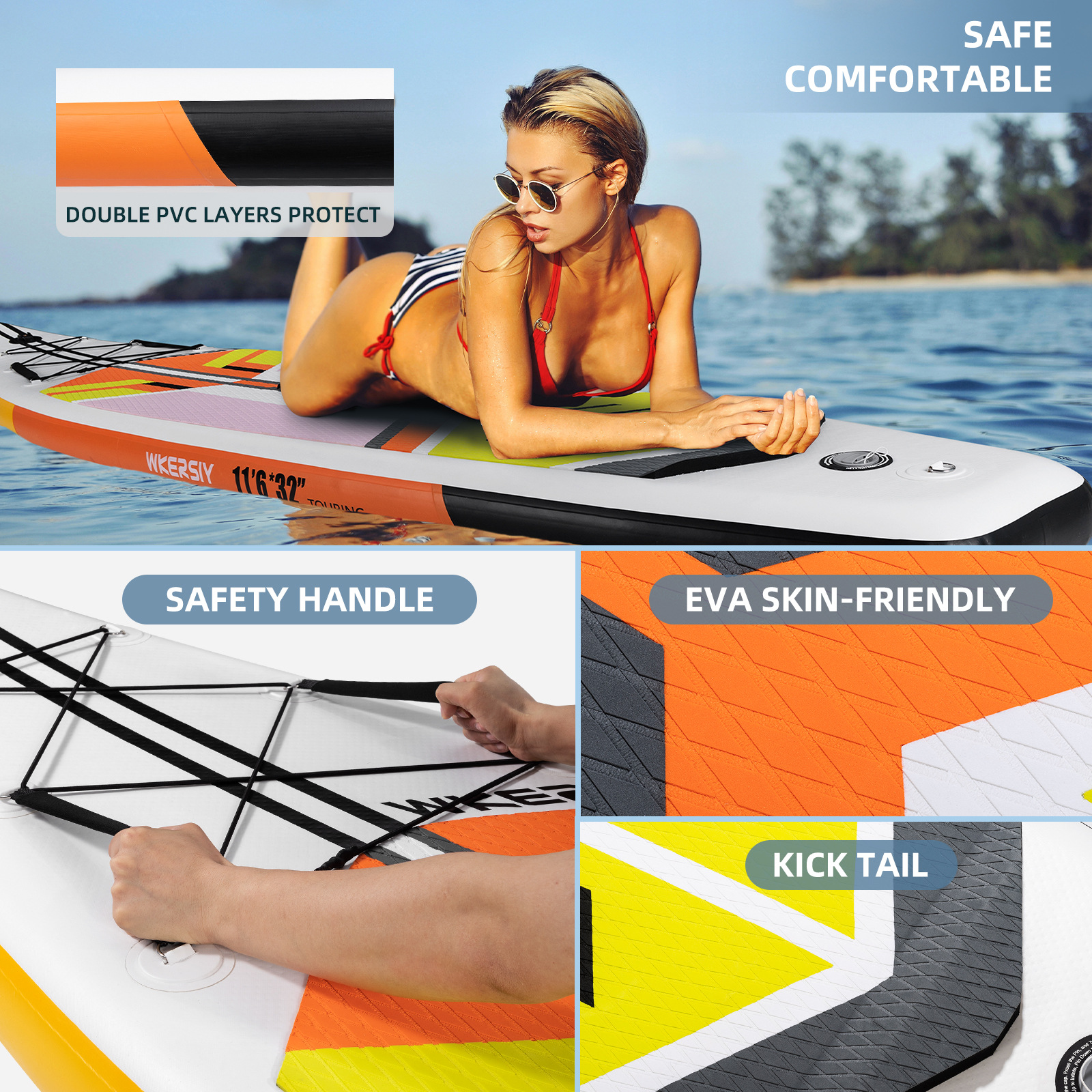 350cm inflatable surfboard SUP paddle board travel paddle board portable stand up paddling board