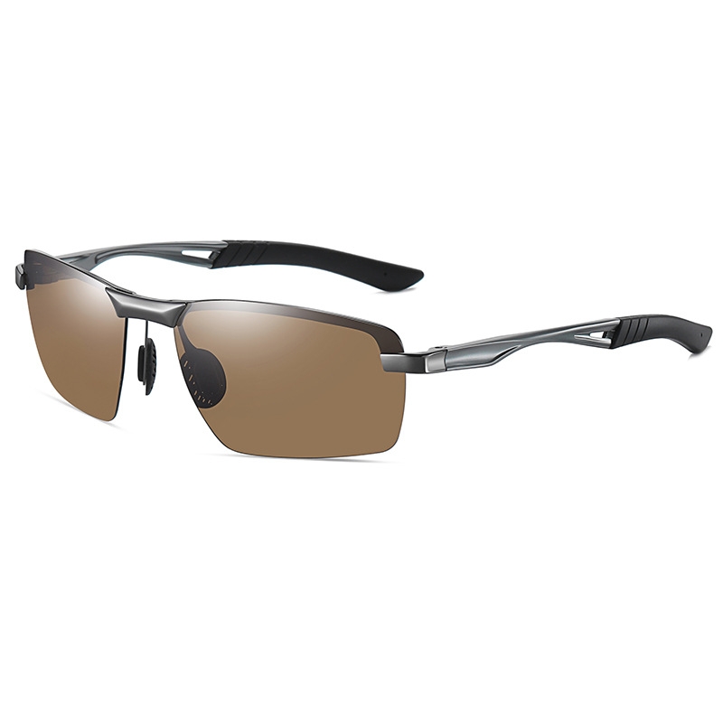 Aluminum-magnesium leg half-frame polarized sunglasses fishing glasses 3391 driver driving sunglasses