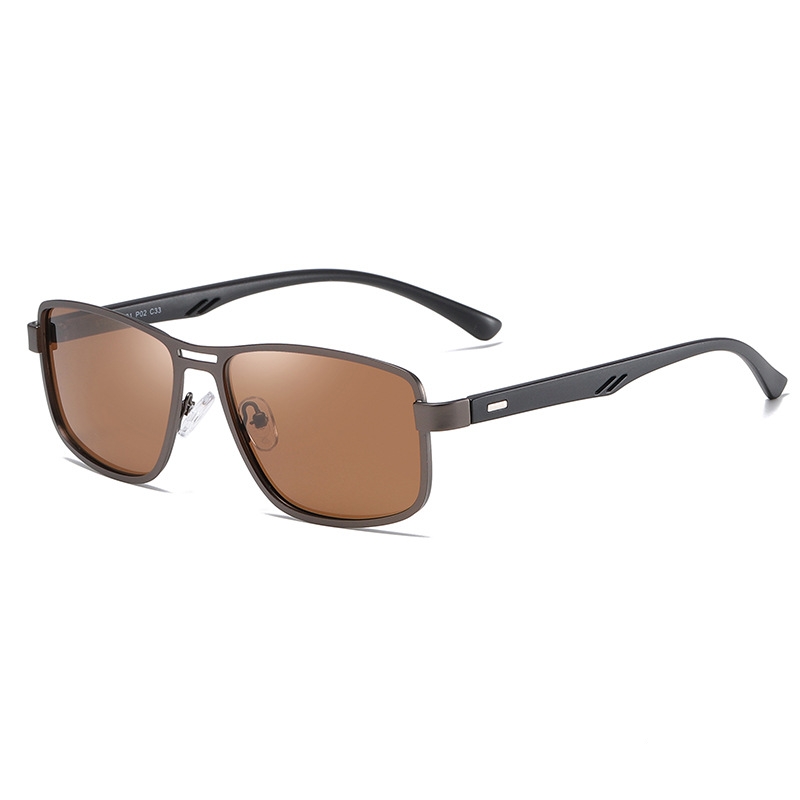 Retro Square Frame Men's Sunglasses 5925 Brightness Enhanced Night Vision Goggles Classic Polarized Sunglasses